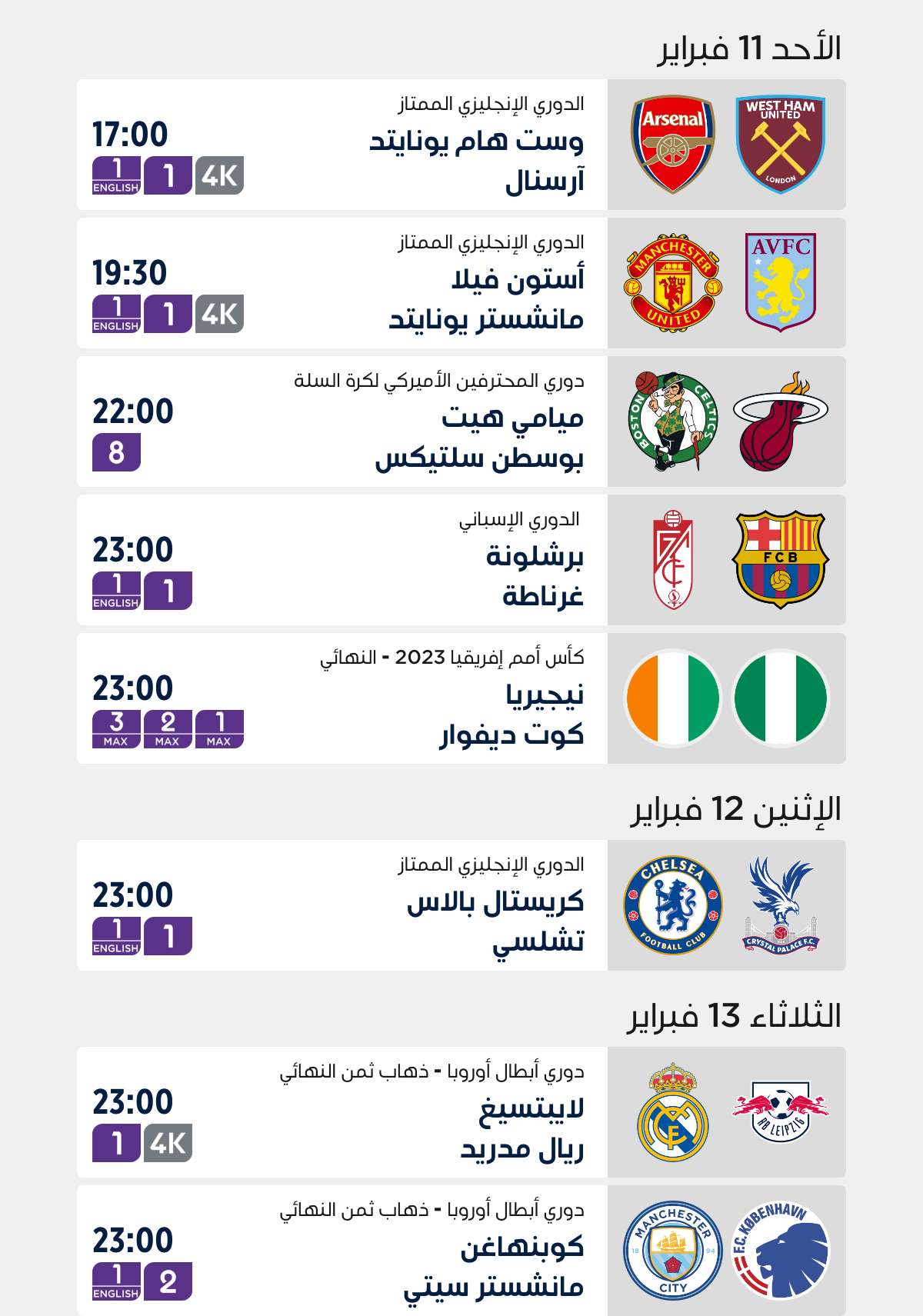 Top Matches of the Week