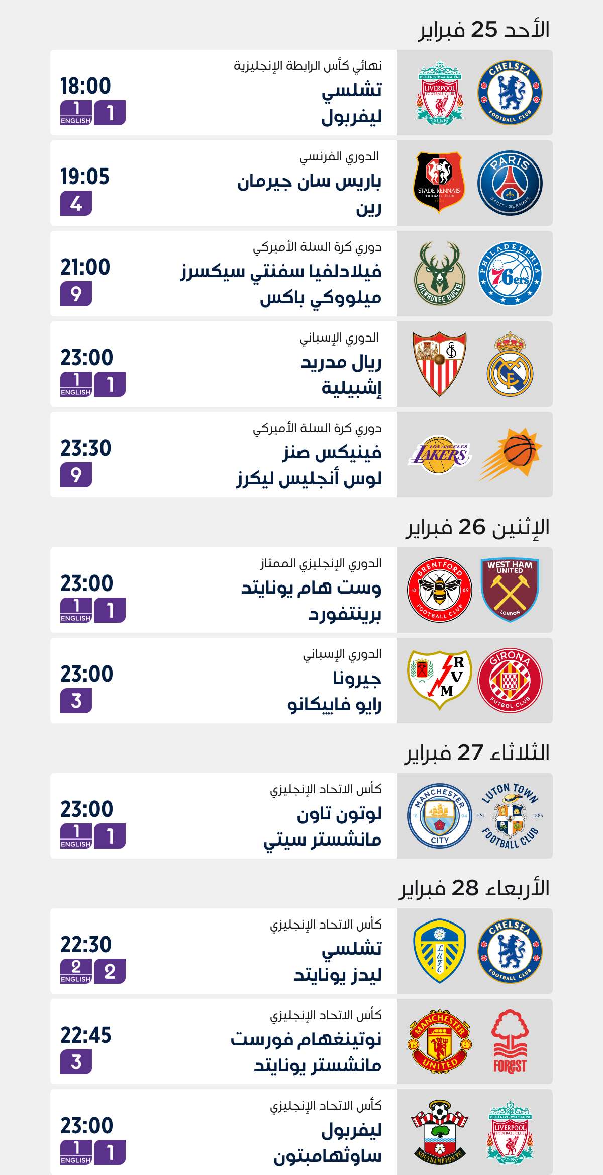 Top Matches of the Week