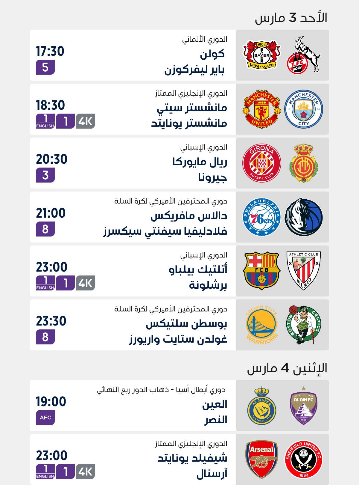 Top Matches of the Week