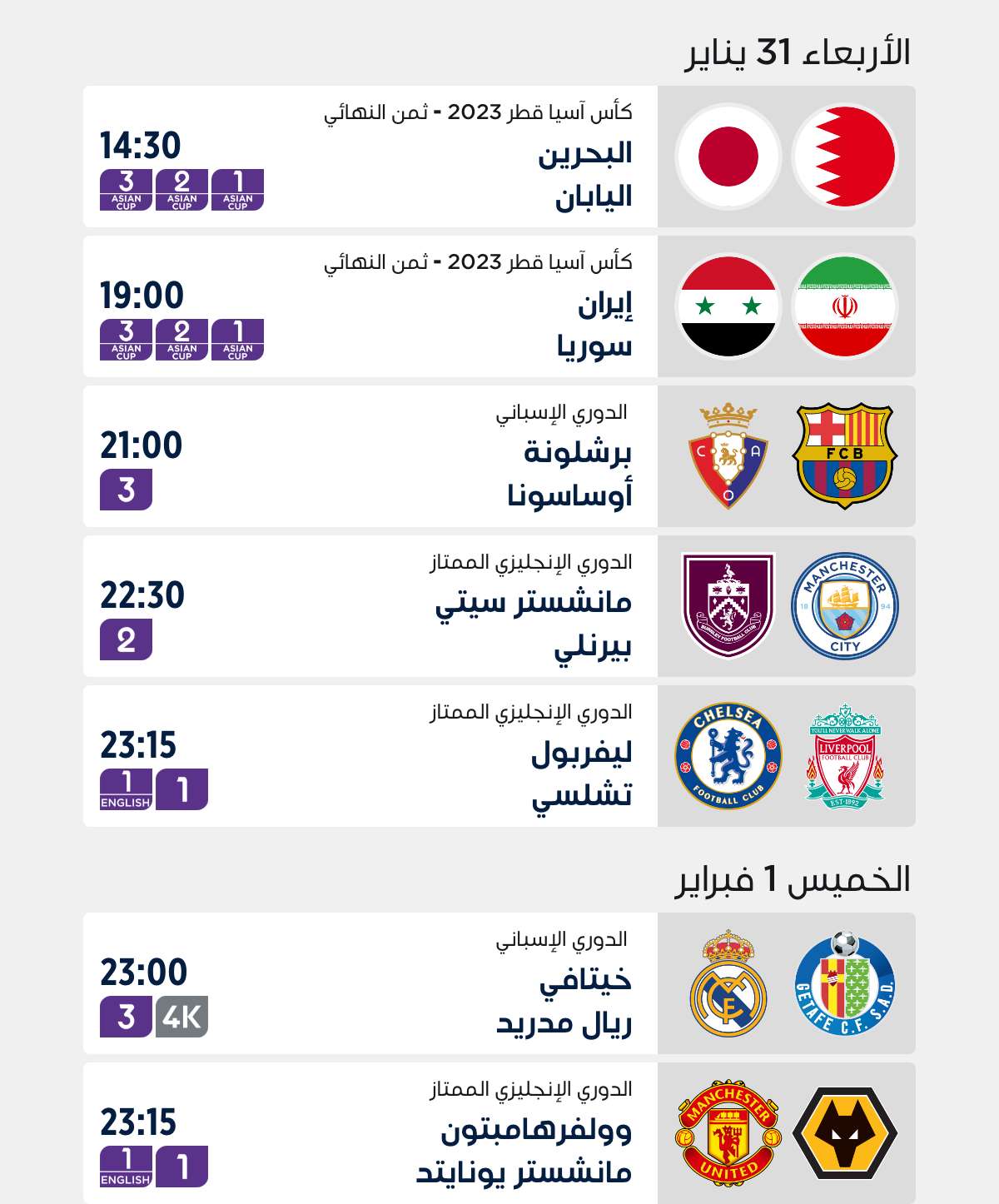 Top Matches of the Week Top Matches of the Week