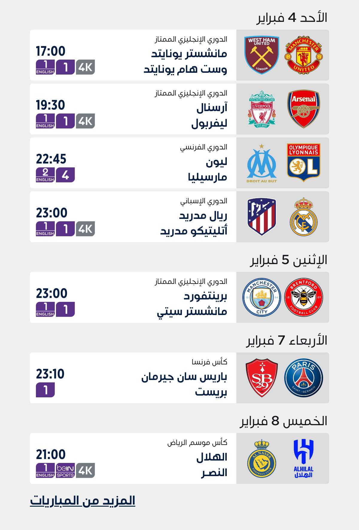 Top Matches of the Week