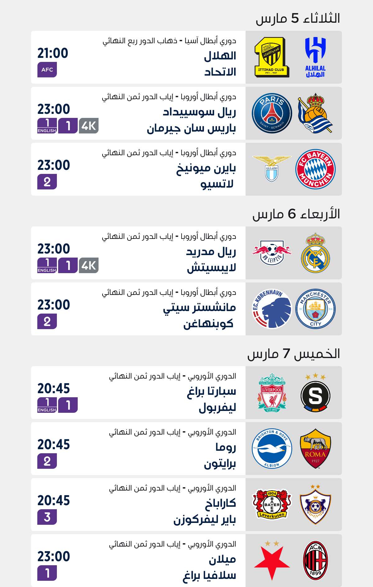 Top Matches of the Week