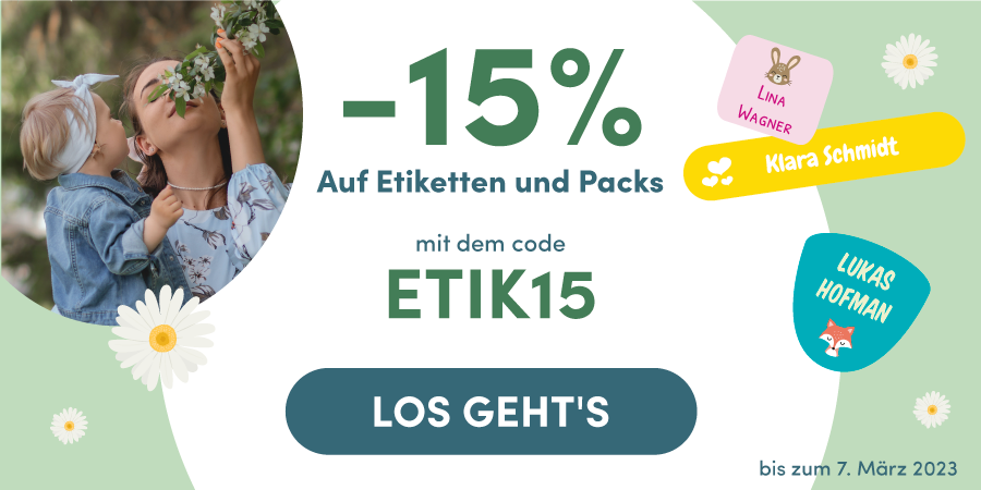 -15% auf alle Etiketten und Packs EsIstMeins