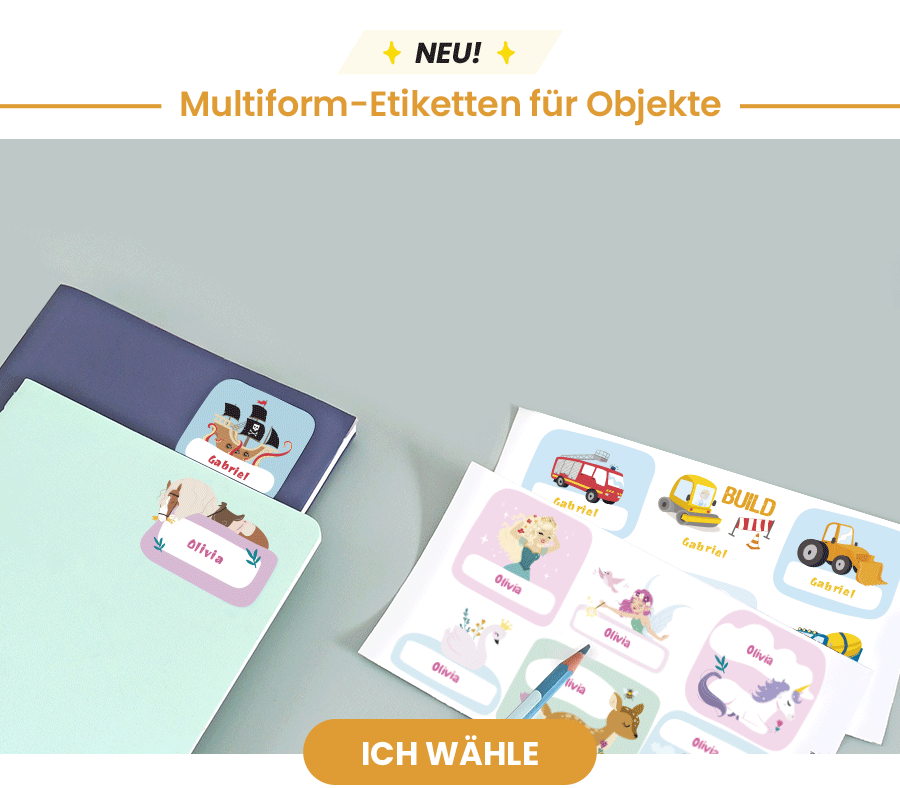 Multiform-Etiketten für Objekte