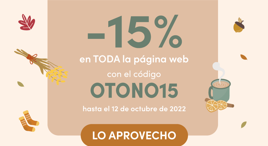 -15% en TODA la página web con el código: OTONO15