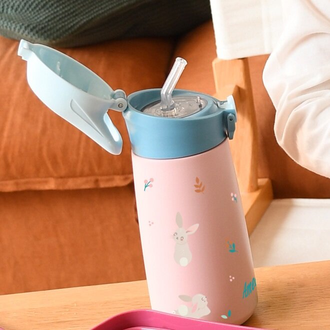 TRINKFLASCHE MIT STROHHALM