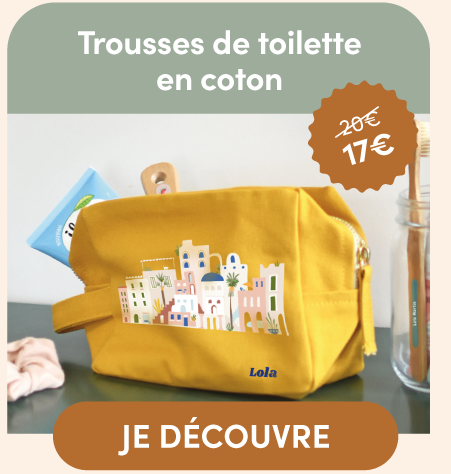 NOS TROUSSES DE TOILETTE EN COTON PERSONNALISÉES