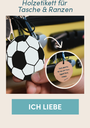 Holzetikett für Tasche & Ranzen