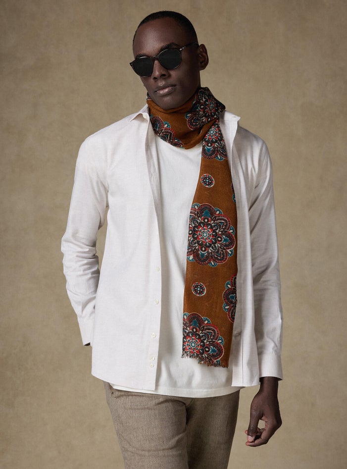 Chemise cintrée casual en flanelle sable