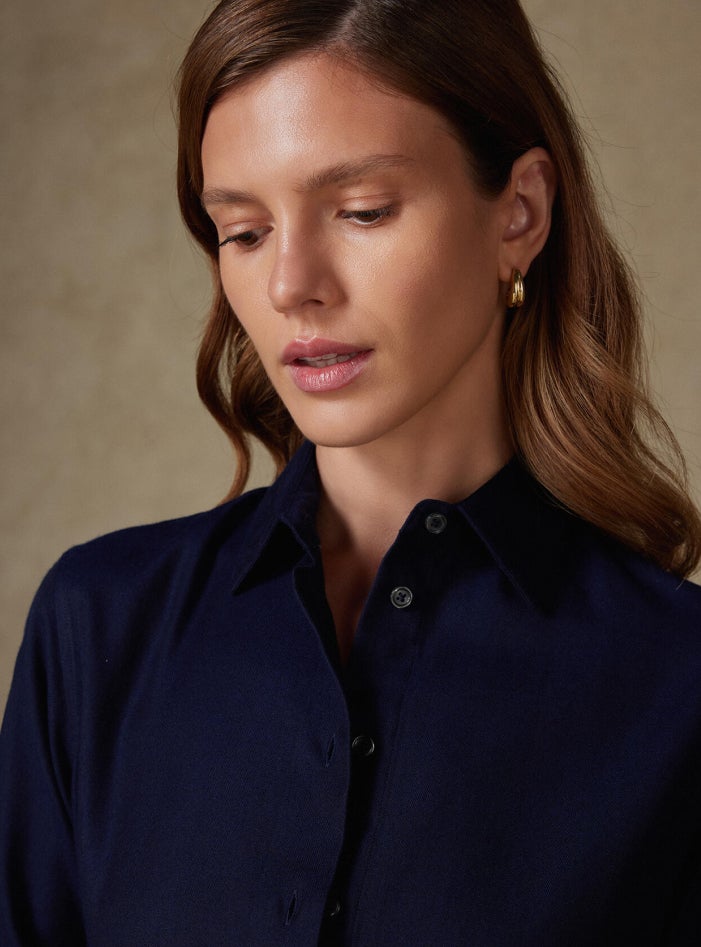 Chemise Albane en flanelle marine