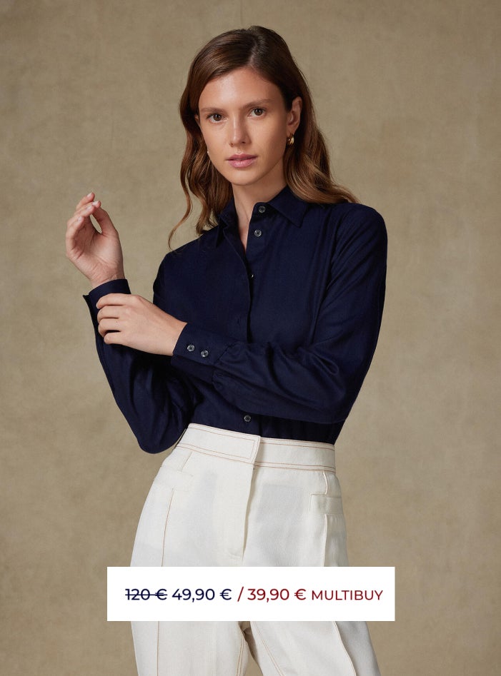 Chemise Albane en flanelle marine