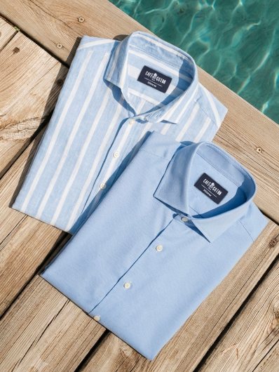 Chemises bleues - Soldes - Café Coton