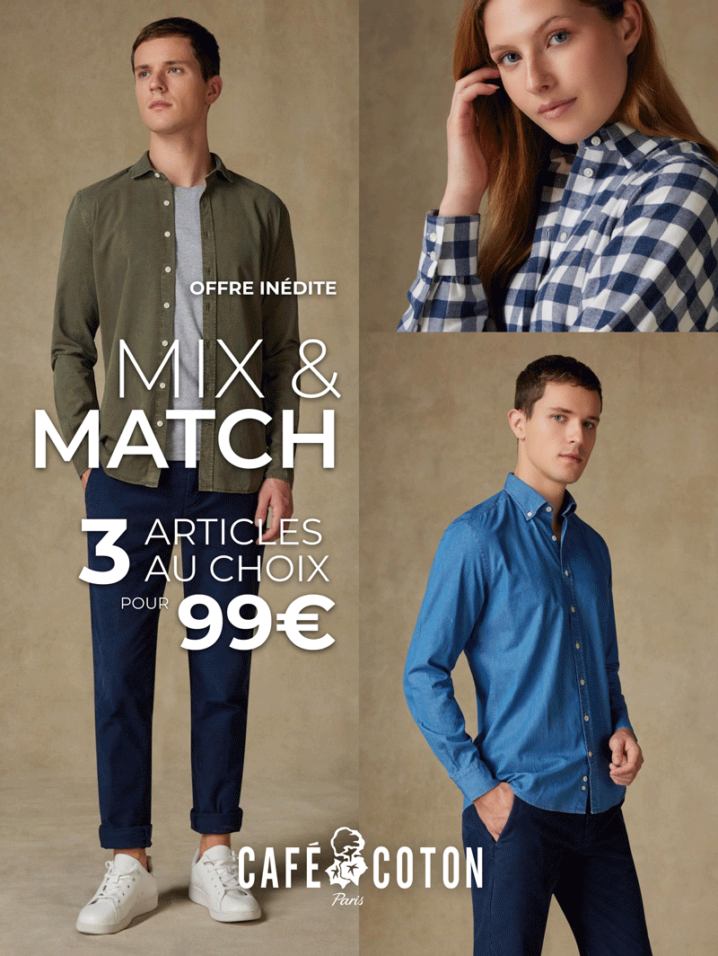 MIX & MATCH - 3 ARTICLES = 99€