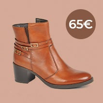BOTTINES À TALONS AVEC BOUCLES MÉTALLIQUES TIPO ALTO MARRON