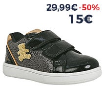BASKETS FILLE NOIR ET DORÉ À SCRATCH LULU CASTAGNETTE