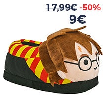CHAUSSONS PELUCHES ENFANT NOIR HARRY POTTER