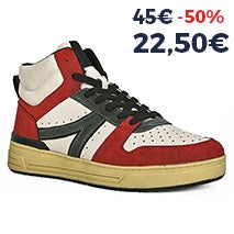 BASKETS MONTANTES HOMME BEIGE ET BORDEAUX STREET LIFE