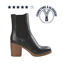 BOTTINES CHELSEA À TALON FEMME NOIR VICE VERSA