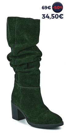BOTTES À TALON FEMME EN DAIM NOIR TIPO ALTO
