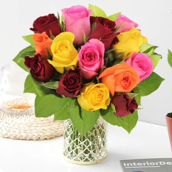 15 roses mutlicolores