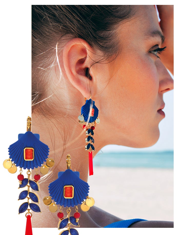 Boucles d'oreilles CORALIE BLEU