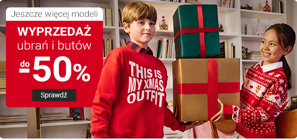 Zimowa wyprzedaż do -50% Dotyczy wybranych ubrań i butów dla dzieci.