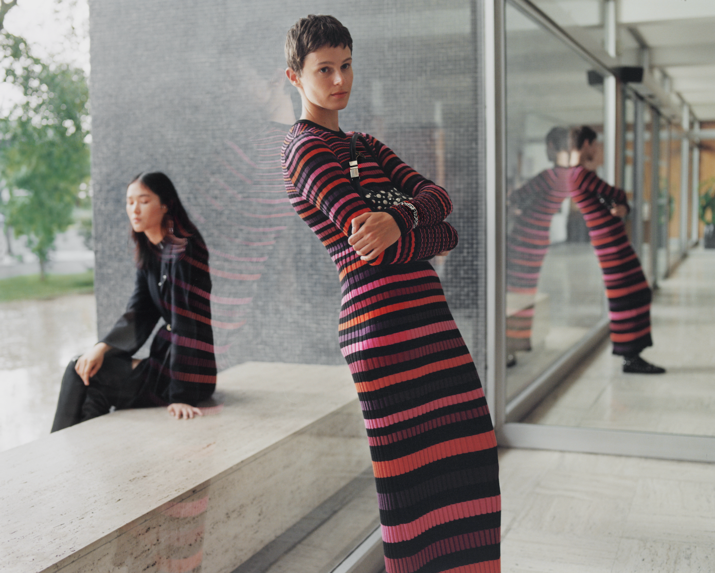 STRIPED WOOLEN DRESS